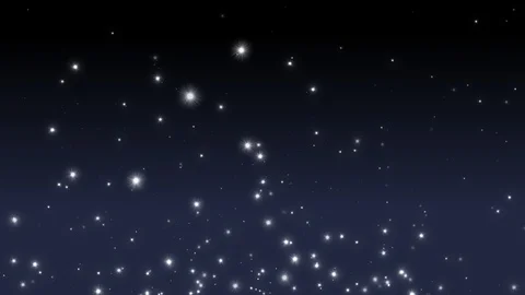 Particle Spin Star Rising Float Up In The Air Concept Stock Footage