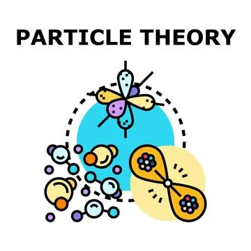 Particle theory concept with molecular structure education Stock Illustration
