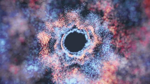 Particle Tunnel Vortex Flythrough Abstract Science CG Animation Stock Footage 335459308
