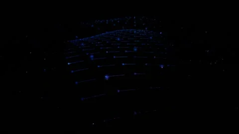 Particle Wave 3d animation with seamless black background abstract Stock Footage 160677359