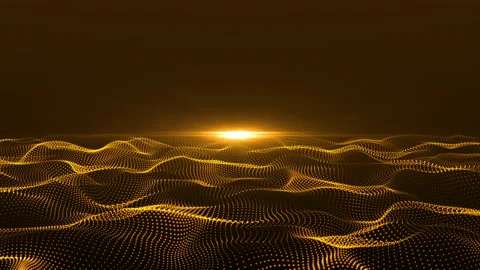 Particle wave big data digital code, Futuristic pattern of dots Stock Footage 343816198