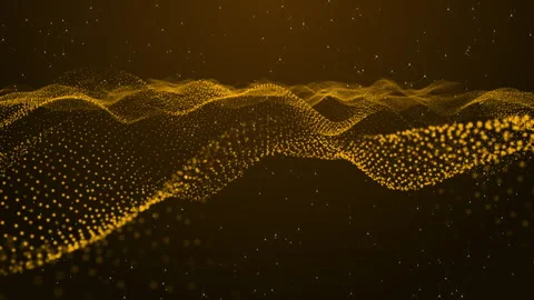 Particle wave big data digital code, Futuristic pattern of dots Stockbeeldmateriaal 348335320