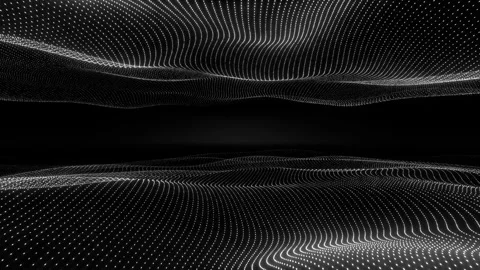 Particle Wave on a Black Background Loop Animated Stock Footage 318597424