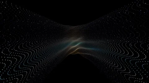 Particle wave in dark background, digital technology concept Stock Footage 340141134