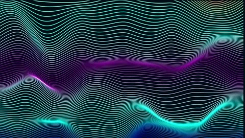 Particle wave, Grid Line Wave Motion Ani... | Stock Video | Pond5