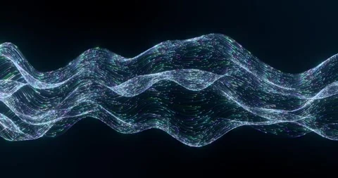 Particle Wave Loop Abstract Multicolor Flow Animation Stock Footage 317170857