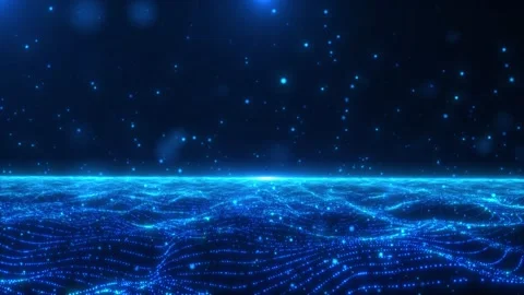 Particle wave ocean stage background(After Effects production) Vidéo 311059499