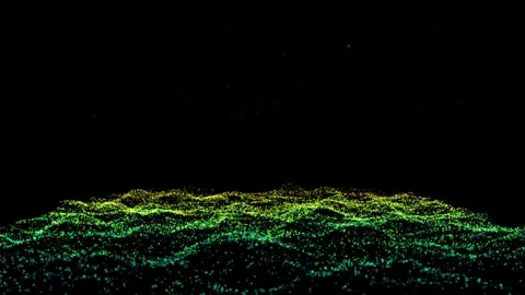 Particle waves dust on digital surface background Stock Footage 266281250