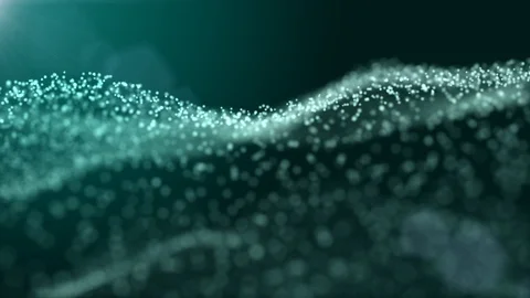 Particle Waves Green Stock Footage 123228595