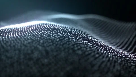 Particle Waves Shiny White Stock Footage 123290989