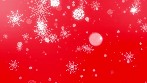 Particle of white snowflake falling during winter season isolated on red screen Stock Footage 258330837