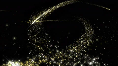Particle014 gold shining line Stock Footage 47982707