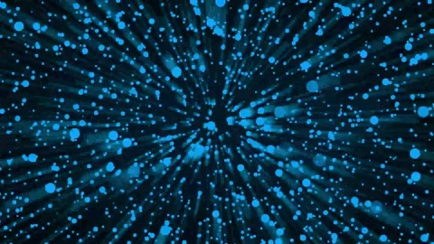 Particles abstract explosion animation zooms blue elements into darkness. A.. Stock Footage 341129836