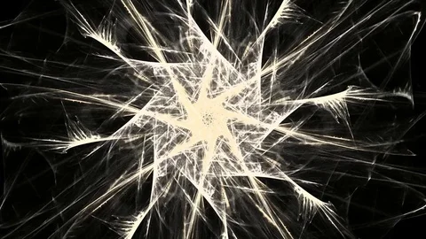 Particles of abstract fractal forms on the subject of nuclear physics science. Stock Footage 80437220