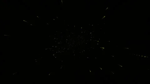 Particles Abstract Yellow Glowing in Fast Motion Radiating from Center 库存影片 334959934