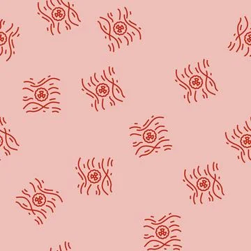 Particles air radioactive pollution line seamless pattern Illustrazione stock