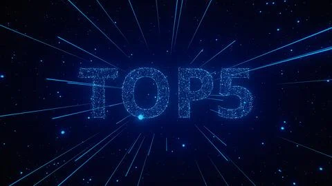 Particles and Glowing Lights Creating a Cosmic Effect With the Text Top 5 스톡 일러스트