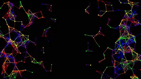 Particles and lines on the left side of the frame are colored in black from left Видео 321018631