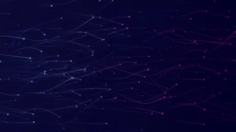 Particles and wavy fiber optic lines flow in a seamless loop Stock Footage 340957584