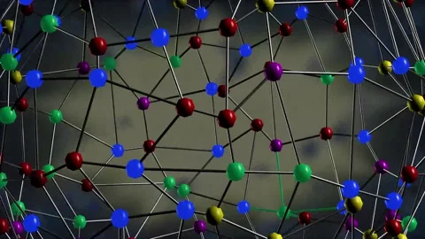 The particles are torque-like molecules. 3D rendering. Stock Footage 166774121