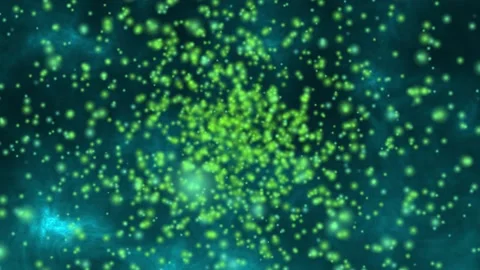 Particles Background Slow Motion Moving Green Particles Stock Footage 183409422