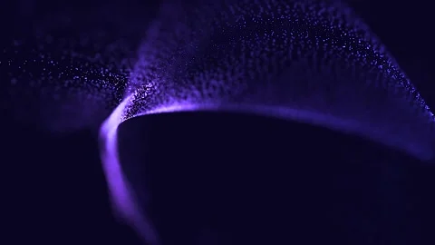 Particles from below. flickering particle word dust on black background abstract Video stock 239726043