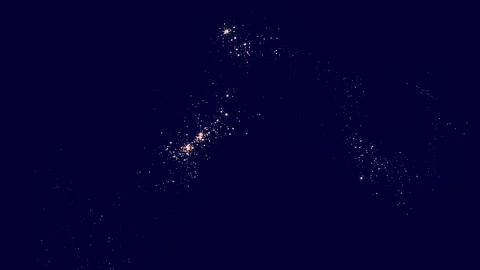 Particles from below Gold dust particles flicker on a black background.  Stock Footage 263954743
