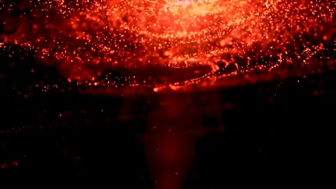 Particles from below Orange dust particles flickering on black background. Stock Footage 247494793