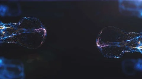 Particles Blue abstract wave motion Stock Footage 188314556