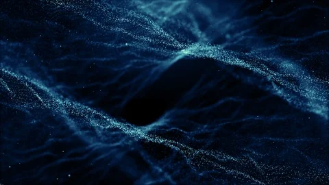 Particles blue bokeh dust abstract light motion titles cinematic background loop Stock Footage