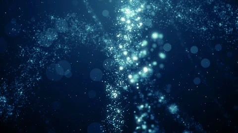 Particles blue bokeh dust abstract light motion titles cinematic background loop Видео 117154358