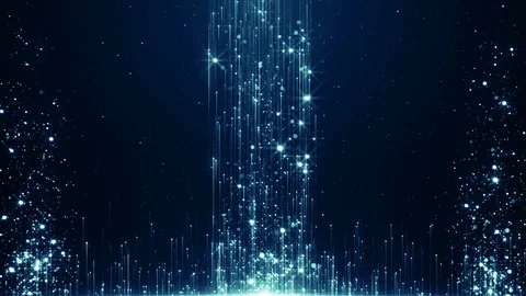 Particles blue bokeh dust abstract light motion titles cinematic background loop Stock Footage 121372095