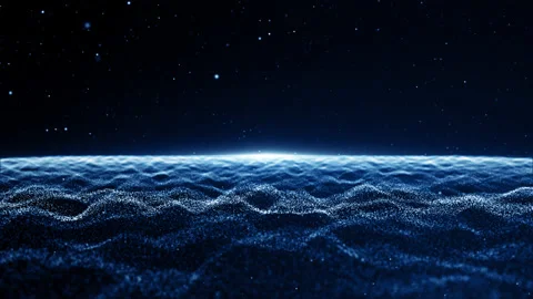 Particles blue event game trailer titles cinematic concert stage background loop Stock Footage 153964071