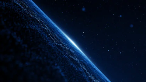 Particles blue event game trailer titles cinematic concert stage background loop Stock Footage 161771938