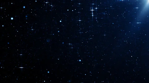 Particles blue event game trailer titles cinematic concert stage background loop Stock Footage 163701391