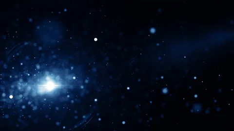 Particles blue event game trailer titles cinematic concert stage background loop Stock Footage 169436323