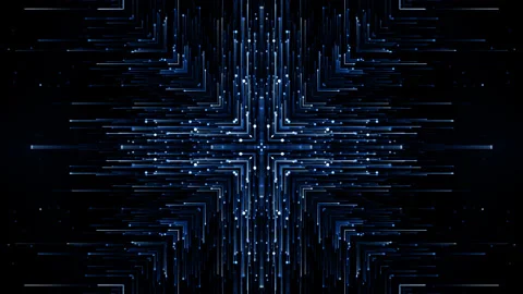 Particles blue event game trailer titles cinematic concert stage background loop Stock Footage 169619931