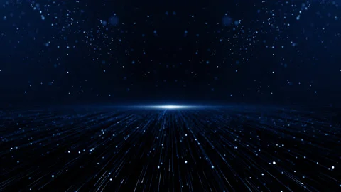 Particles blue event game trailer titles cinematic concert stage background loop Stock Footage 172204242
