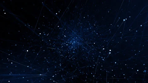 Particles blue event game trailer titles cinematic concert stage background loop Stock Footage 199567143
