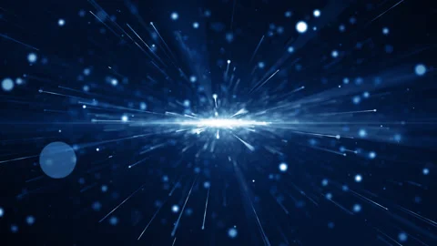 Particles blue event game trailer titles cinematic concert stage background loop Stock Footage 204768197