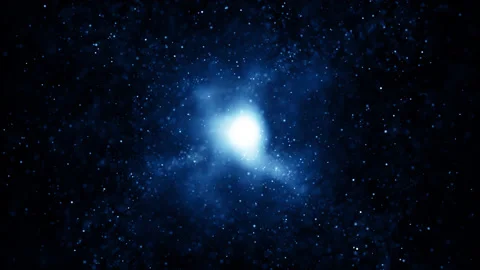 Particles blue event game trailer titles cinematic concert stage background loop Stock Footage 224821968