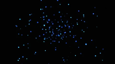 Particles Blue Icosas abstract background Stock Footage 213285863