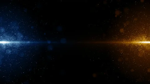 Particles blue orange event game trailer titles cinematic background loop Stock Footage