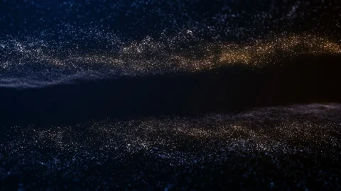 Particles blue orange event game trailer titles cinematic background loop Stock Footage 138288457