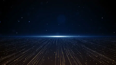 Particles blue orange event game trailer titles cinematic stage background loop Vidéo 140047178