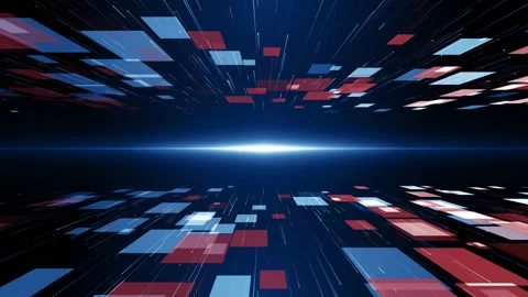 Particles blue red event game trailer titles cinematic stage background loop Vidéo 142205130