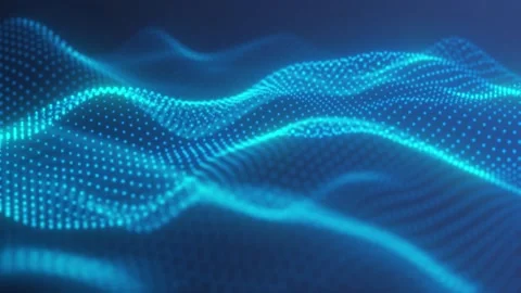 Particles blue wave Cyber technology background loop Stock Footage 243004528