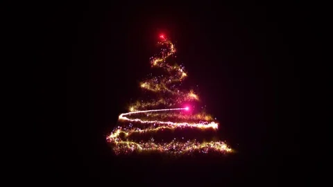 Particles Christmas Tree Stock Footage 99134338