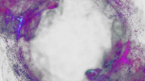 Particles Circle Frame On Alpha Loop Stock Footage 219758931