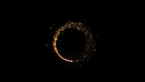 Particles Circle Sparkle. Gold Glitter Particles Background. Loop Stock Footage 113671104